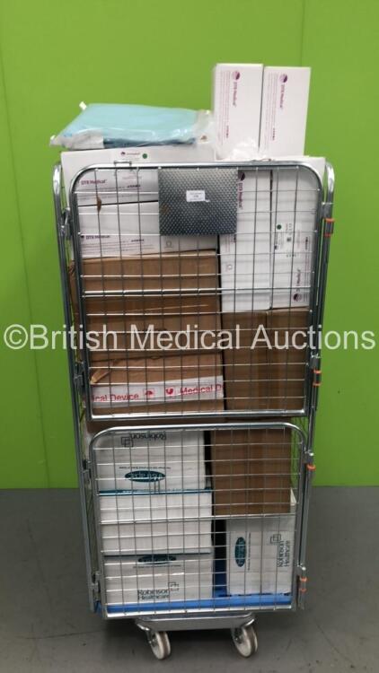 Cage of Mixed Consumables Including DTR Medical Yankauer Suction Handle, Vyaire Vital Signs Pressure Infusors and Molnlycke Hip Arthroscopy Sets (Cage Not Included - Out of Date)