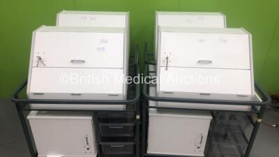 6 x Lockable Mobile Drugs Cabinets with Keys (Only 4 x Pictured)