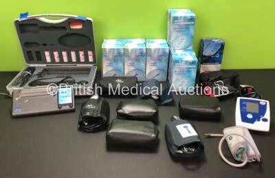 Mixed Lot Including 1 x Microlab Viasys Spirometer with Accessories in Case (Powers Up) and 20 x Various Sphygmomanometers / Blood Pressure Monitors