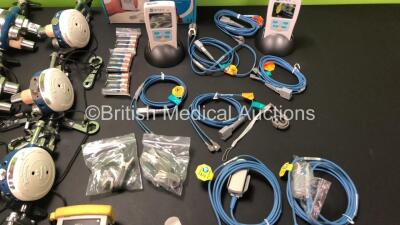 Mixed Lot Including 22 x Entonox Valves, 2 x Oxi-Pulse 3300MDD Pulse Oximeters with Finger Sensors, 1 x Nellcor N-20 Pulse Oximeter with Finger Sensor, 2 x Newtech NT1A-V Pulse Oximeters with Accessories, 4 x Aircast Ankle Braces, 2 x Medix Hi-Flo Nebulis - 7