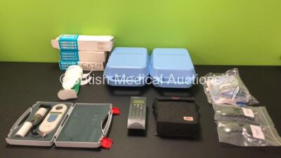 Mixed Lot Including 22 x Entonox Valves, 2 x Oxi-Pulse 3300MDD Pulse Oximeters with Finger Sensors, 1 x Nellcor N-20 Pulse Oximeter with Finger Sensor, 2 x Newtech NT1A-V Pulse Oximeters with Accessories, 4 x Aircast Ankle Braces, 2 x Medix Hi-Flo Nebulis - 9