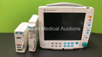 1 x GE Datex-Ohmeda F-FM-00 Patient Monitor (Does Not Power Up, Damaged Casing and Handle - See Photos) with GE E-PSM-00 Module Including ECG, SpO2, T1/T2 and NIBP Options and 1 x GE N-FC-00 Module with Mini D-Fend Water Trap Option *SN 6325027 / 6331968 