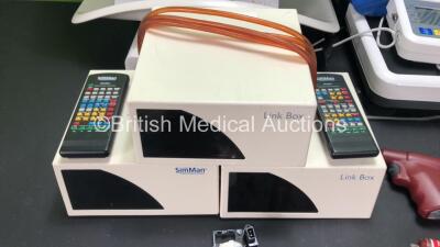 Mixed Lot Including 8 x EZ-IO G3 Power Drivers (6 x No Power, 2 x Flashing Red Light) 3 x Laerdal Link Boxes, 2 x Laerdal SimMan Remotes, 1 x Projection Lamp, 2 x Seca Infant Weighing Scales (1 x Missing Battery Casing - See Photos) 1 x Tanita Weighing Sy - 2