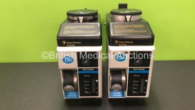 2 x Datex Ohmeda Tec 6 Plus Desflurane Vaporizers (1 x Missing Dial and Slight Damage to Casing - See Photos) *SN AEVP12021 / AEVP12034*