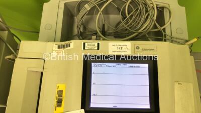 2 x GE Mac 1200 ST ECG Machines on Stands with 2 x 10 Lead ECG Leads (Both Power Up) *GI* - 2