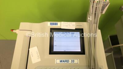 2 x GE Mac 1200 ST ECG Machines on Stands with 2 x 10 Lead ECG Leads (Both Power Up) *GI* - 3