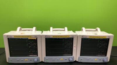 3 x Mindray Datascope Trio Patient Monitors Including ECG, SpO2, T1 and BP Options (All Power Up) *RI*