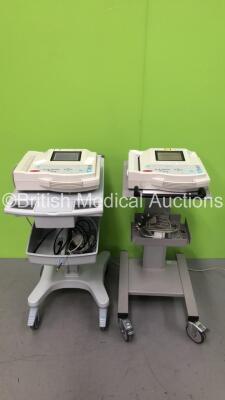 2 x GE Mac 1200 ST ECG Machines on Stands with 2 x 10 Lead ECG Leads (Both Power Up with 1 x Damaged Lead - See Photo) *GI*