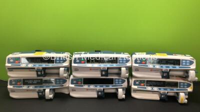 Job Lot Including 4 x CareFusion Alaris GH Syringe Pumps, 1 x Cardinal Health Alaris GH Syringe Pump and 1 x Cardinal Health Alaris CC Syringe Pump (5 x Power Up, 2 x Requires Service, 1 x No Power) *RI*