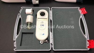 Mixed Lot Including 2 x CareFusion Alaris PK Syringe Pumps (Both Power Up, 1 x Requires Service, 1 x Error Code SF3) and 1 x Cardinal Health Micro Spirometer in Case *SN 800504089 / 800504108 / 06801-54221* - 4