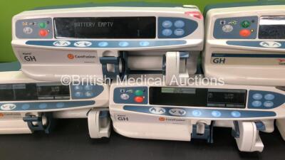 Job Lot Including 4 x CareFusion Alaris GH Syringe Pumps and 1 x Cardinal Health Alaris GH Syringe Pump (All Power Up, 1 x Does Not Charge, 2 x Damage to Casing - See Photos) - 3