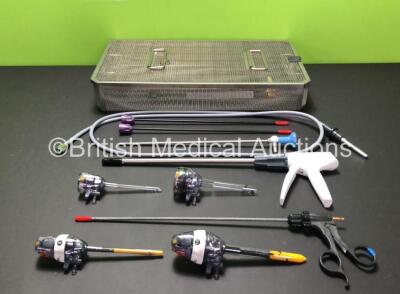 Laparoscopic Cholecystectomy Tray Including Stryker 502-555-010 Autoclavable 0 Degree 5mm Laparoscope (Clear View) Stapler, Forceps and Trocar Cannulas