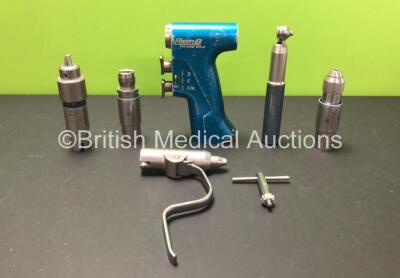 Job Lot Including 1 x Stryker RemB 6400-099-000 Universal Driver Handpiece, 1 x Stryker RemB 6400-034-000 Electric Sagittal Saw Handpiece, 1 x Stryker 4100-131-000 1/4 Drill Attachment, 1 x Stryker 4100-135-000 Hudson/Modified Trinkle Drill Attachment, 1 