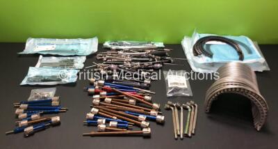 Job Lot of Surgical Instruments Including Arch / Rings, Various Telescopic Rods and Screws