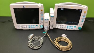 Job Lot Including 1 x GE Datex Ohmeda Type F-FM-01 Patient Monitor with 2 x Batteries (Powers Up, Missing Light Cover and Damage to Casing - See Photos) 1 x GE Type E-PSM-00 Gas Module Including ECG, SpO2, T1, T2 and NIBP Options, 1 x GE Type N-FC-00 Gas 