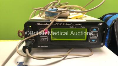 Mixed Lot Including 1 x GE Dinamap ProCare Auscultatory Patient Monitor (Powers Up) with Power Supply and 5 x BP Cuffs with Hoses in Carry Case, 1 x Microlife BP Meter, 1 x Bedfont GastroCH4 ECK Gastrolyzer (Powers Up) 1 x Ohmeda Biox 3740 Pulse Oximeter - 5