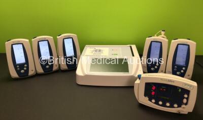 Mixed Lot Including 5 x Welch Allyn Spot Vital Signs Monitors with 5 x Power Supplies (All Power Up, 1 x Damage to Casing - See Photos) 1 x Welch Allyn 53NTO Patient Monitor (Powers Up) 1 x Mortara ELI 280 ECG Machine (Draws Power Does Not Power Up) 1 x S