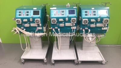 3 x Gambro AK 200 Ultra S Dialysis Machines Software Version 10.11 (1 x Power Up - 1 x Powers Up with Blank Screen and Alarm - 1 x No Power) *S/N 17648 / 21783 / 17649*