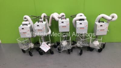 5 x Smiths Medical Level 1 Convective Warming Units on Stands with Hoses (All Power Up)