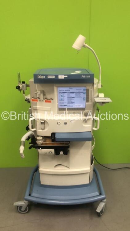 Drager Primus Anaesthesia Machine Software Version 4.53.00 - Operating Hours Mixer 16157 Ventilator 7194 and Hoses (Powers Up) *S/N ASBL-0018* **Mfd 2010*