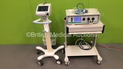 1 x Acutronic Medical Systems Monsoon Universal Jet Ventilator on Stand with Hoses and 1 x B&D Nippy 3+ Ventilator on Stand (Both Power Up)