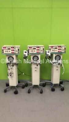 2 x Carefusion Sensormedics 3100B Oscillatory Ventilators and 1 x Viasys Sensormedics 3100B Oscillatory Ventilator (All Power Up - All Damaged - See Pictures)