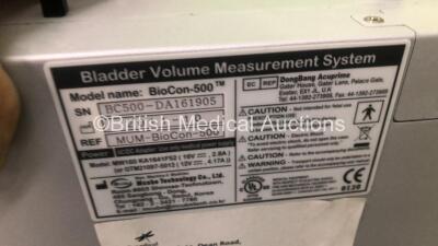 MCube MUM Bio-Con 500 Bladder Scanner Version 3.10.009_pt on Stand with Transducer (Powers Up - Marks and Damage to Unit - See Pictures) *S/N DA161905* **Mfd 2011** - 5