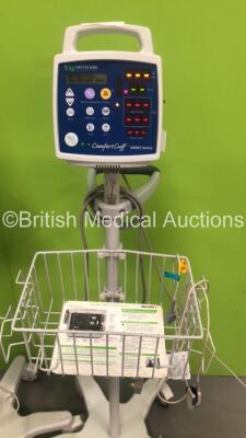 3 x CSI Criticare Comfort Cuff 506N3 Series VItal Signs Monitors on Stands with Selection of Leads (All Power Up) *S/N 211255877 / 306605093 / 109244975* - 2