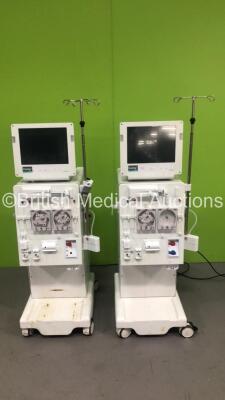 2 x B-Braun Dialog + Adimea Dialysis Machines with Hoses (Both Power Up with Alarms and Blank Screens)