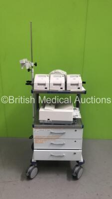 WG Endo-Technik Trolley with 3 x Epson Printers and 1 x OKI Printer