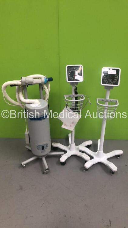 1 x Stryker Cast Vac with Handpiece (Powers Up) and 2 x Blood Pressure Meters on Stands *S/N 1110688*