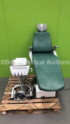 Takara Belmont DEL-7 Dental Chair (Powers Up) with Belmont Dental Cart with Accessories *S/N 110132*