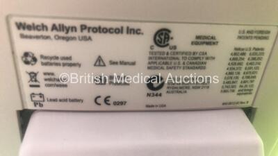 3 x Welch Allyn 53NTY0 Vital Signs Monitors on Stands with Selection of Cables (All Power Up) *S/N JA 54211 / JA067789* - 5