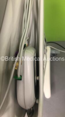 1 x Luxo Patient Examination Lamp on Stand (Powers Up), 2 x Standing Aids and 1 x Philips PageWriter Trim II ECG Machine on Stand with 10 Lead ECG Leads (Powers Up) *S/N FS0124123* - 3