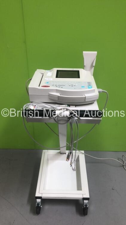 GE MAC 1200 ST ECG Machine on Stand with 10 Lead ECG Leads (Powers Up) *S/N 550012681*
