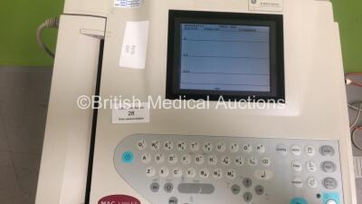 GE MAC 1200 ST ECG Machine on Stand with 10 Lead ECG Leads (Powers Up) *S/N 550012681* - 2