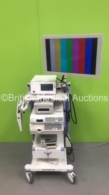 Olympus Stack Trolley with Sony Monitor, Richard Wolf Highflow 45 Insufflator, Sony DVO-1000MD DVD Recorder, Olympus Visera Pro OTV-S7Pro Camera Control Unit, Olympus Visera Pro CLV-S40Pro Light Source and Sony UP-21MD Colour Video Printer (Powers Up) *S