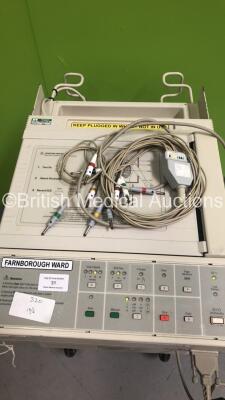 Hewlett Packard PageWriter 100 ECG Machine on Stand with 10 Lead ECG Leads (Powers Up) *S/N CNA4002332* - 2