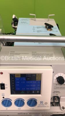 Drager Globetrotter GT5400 Stretcher with Drager Isolette TI500 Incubator, Biomed CrossVent 2i+ Ventilator and Accessories (Powers Up) *S/N ITU-1874* - 2