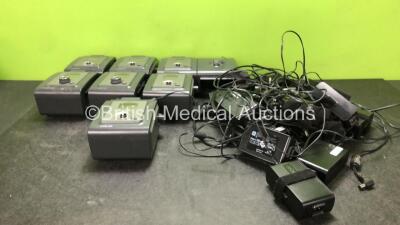 7 x Philips Respironics REMstar Pro C Flex CPAP Units with 7 x AC Power Supplies (All Power Up, 5 with Missing Dials-See Photos)