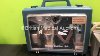 Mixed Lot Including 1 x Laerdal Suction Unit, 1 x DeVilbiss Suction Unit with Cup (Missing Lid-See Photo) 1 x Welch Allyn 52000 Series Patient Monitor, 1 x Salter Scales and 1 x 3 Lead ECG Lead - 2