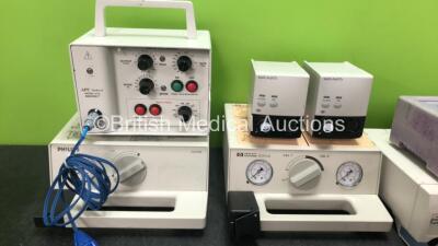 Mixed Lot Including 1 x Philips 15210B Gas Cylinder Unit,1 x Hewlett Packard 15210A Gas Cylinder Unit, 1 x PACE Bedside External Generator, 1 x Nellcor N-560 Pulse Oximeter, 2 x Philips tcpO2/tcpCO2 Modules, 1 x GE Ohmeda 3800 SpO2 Patient Monitor (Powers - 2