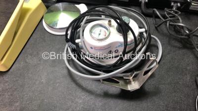 Mixed Lot Including 1 x Huntleigh Doppler Unit in Carry Case, 1 x Sonicaid Doppler Unit, 1 x Pneupac Ventilator / Resuscitator, 1 x Stryker Automatic High Vacuum Pump, 1 x Orbit Pedal, 1 x Johnston & Johnston Pressure Regulator - 6