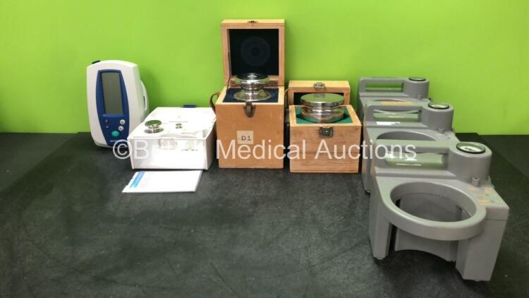 Mixed Lot Including 1 x Welch Allyn Spot Vital Signs Monitor, 3 x Weights, 3 x DeVilbiss Suction Units