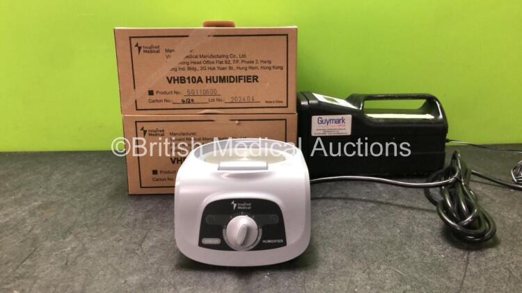 Mixed Lot Including 3 x Inspired Medical VHB10A Humidifier Units (All Untested Due to Foreign Plug) 1 x MEG SS3 Sound Source with 1 x AC Power Supply (No Power)