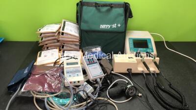 Mixed Lot Including 14 x Alaris Volume Calibration Sets, 7 x Alaris Signature Edition Infusion Pump Calibration Sets, 1 x B&D Electromedical Nippy ST + Ventilator in Carry Bag (Powers Up with Blank Screen and Alarm-See Photo) 1 x Welch Allyn 767 Series Wa