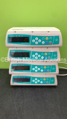 4 x B Braun Infusomat Space Infusion Pumps (3 Power Up, 1 Powers Up with Blank Display when Tested with Stock Power Supply-Power Supplies Not Included)