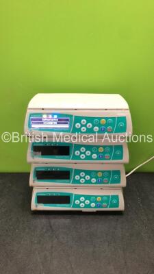 4 x B Braun Infusomat Space Infusion Pumps (3 Power Up, 1 Powers Up with Blank Display when Tested with Stock Power Supply-Power Supplies Not Included)