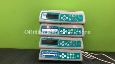 4 x B Braun Infusomat Space Infusion Pumps (3 Power Up, 1 No Power, 2 with Damaged Power Ports-See Photos, Power Supplies Not Included)