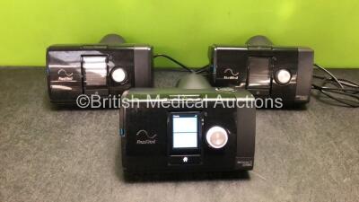 3 x ResMed Airsense 10 CPAP Units with 2 x AC Power Supplies (All Power Up, 1 with Missing Side Cover-See Photo) *SN 23172082465, 23191592097, 23202671552*